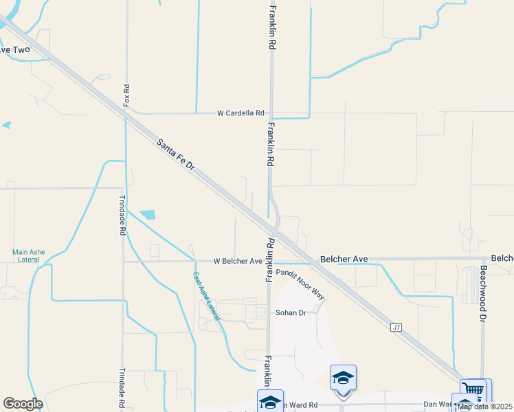 map of restaurants, bars, coffee shops, grocery stores, and more near 3650 Santa Fe Drive in Atwater