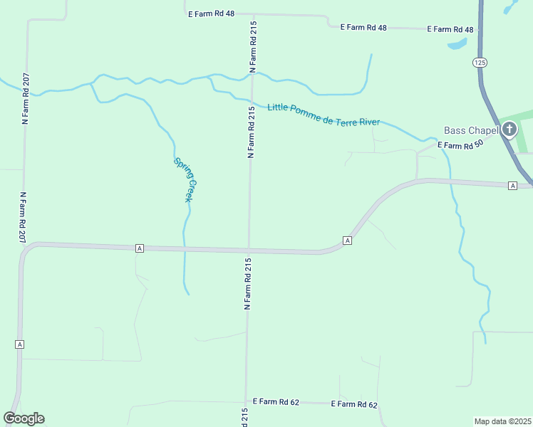 map of restaurants, bars, coffee shops, grocery stores, and more near 8188 North Farm Road 215 in Strafford