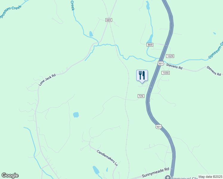 map of restaurants, bars, coffee shops, grocery stores, and more near 369 Pleasant Hill Road in Lynchburg
