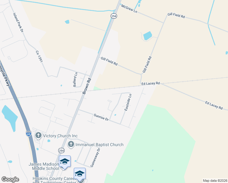 map of restaurants, bars, coffee shops, grocery stores, and more near 1898 Eastwind Court in Madisonville
