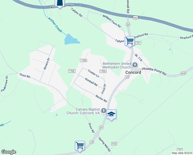 map of restaurants, bars, coffee shops, grocery stores, and more near 72 Trotter Lane in Concord