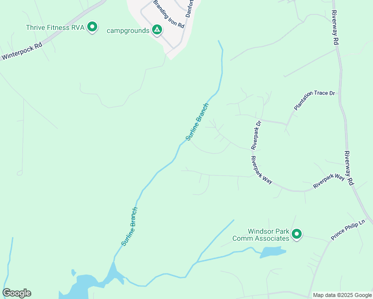 map of restaurants, bars, coffee shops, grocery stores, and more near 11837 Riverpark Terrace in Chesterfield