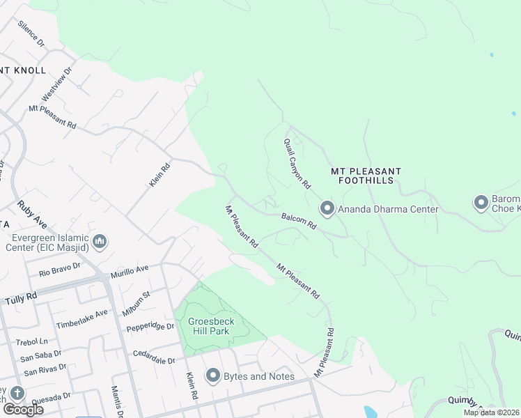 map of restaurants, bars, coffee shops, grocery stores, and more near 3820 Higuera Road in San Jose