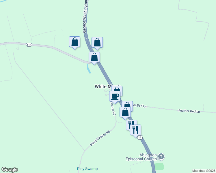 map of restaurants, bars, coffee shops, grocery stores, and more near in White Marsh