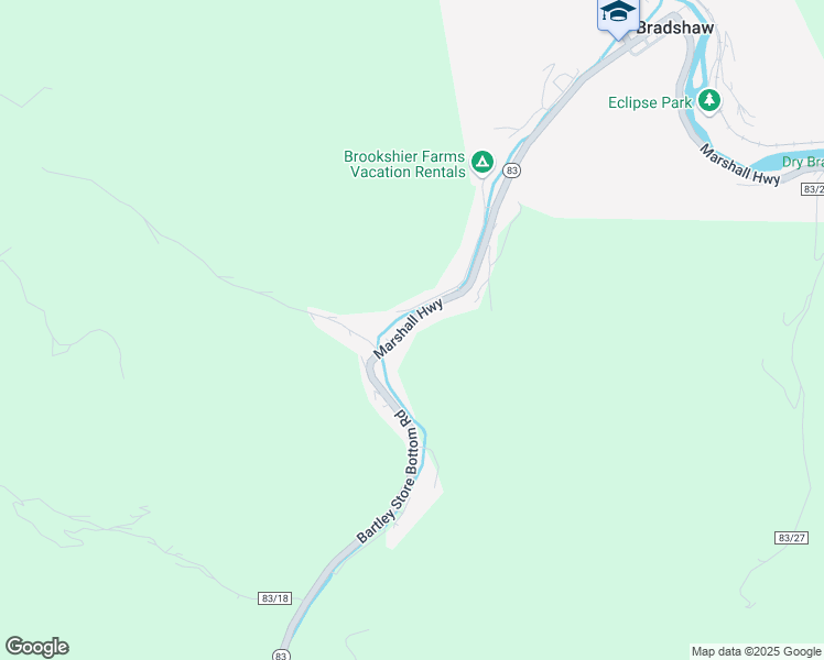 map of restaurants, bars, coffee shops, grocery stores, and more near Bartley Store Bottom Road in Raysal