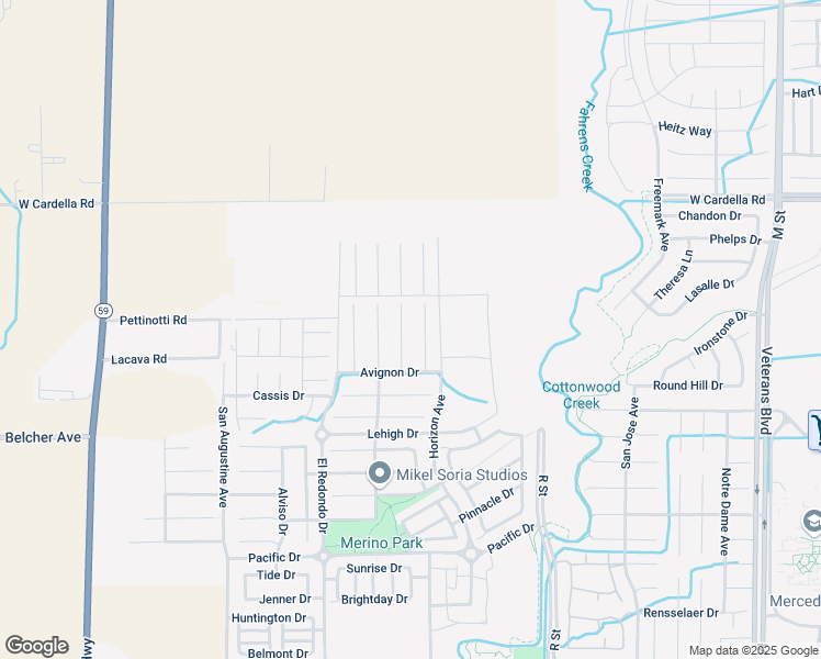 map of restaurants, bars, coffee shops, grocery stores, and more near 4058 Sisteron Ct in Merced