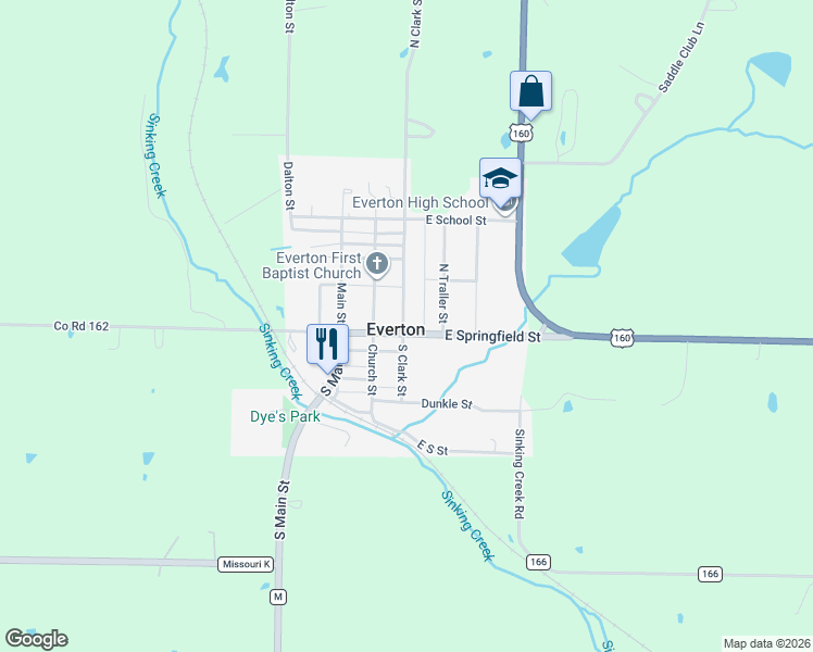 map of restaurants, bars, coffee shops, grocery stores, and more near in Everton