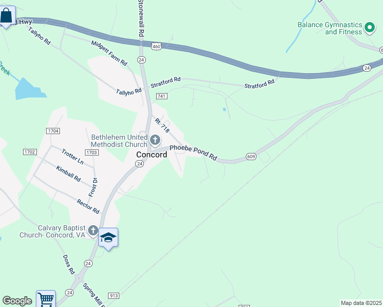 map of restaurants, bars, coffee shops, grocery stores, and more near 205 Phoebe Pond Road in Concord