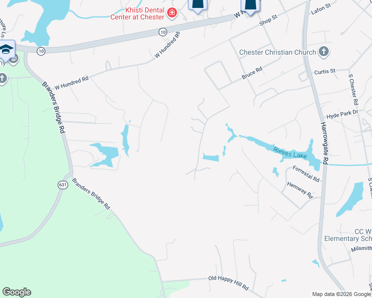 map of restaurants, bars, coffee shops, grocery stores, and more near 5200 Ashton Creek Road in Chester