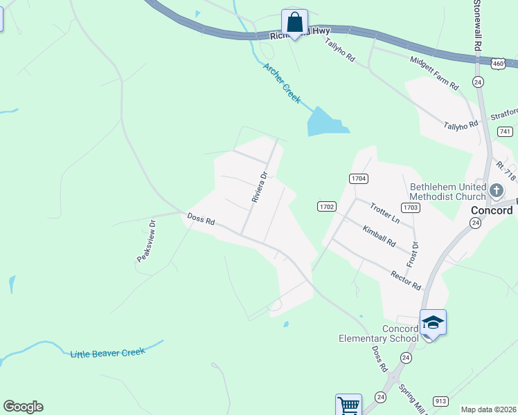 map of restaurants, bars, coffee shops, grocery stores, and more near 83-87 Riviera Dr in Concord