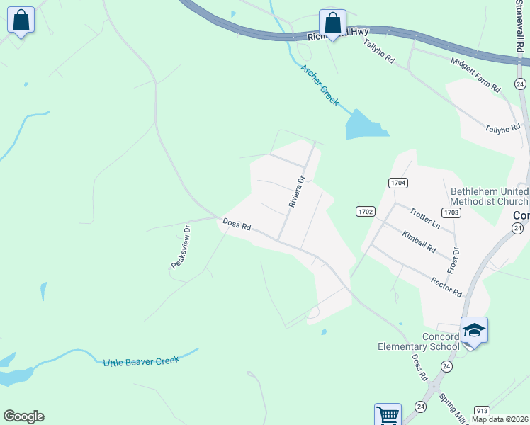 map of restaurants, bars, coffee shops, grocery stores, and more near 70 Embrey Court in Concord