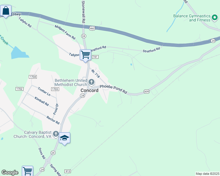 map of restaurants, bars, coffee shops, grocery stores, and more near 205 Phoebe Pond Road in Concord