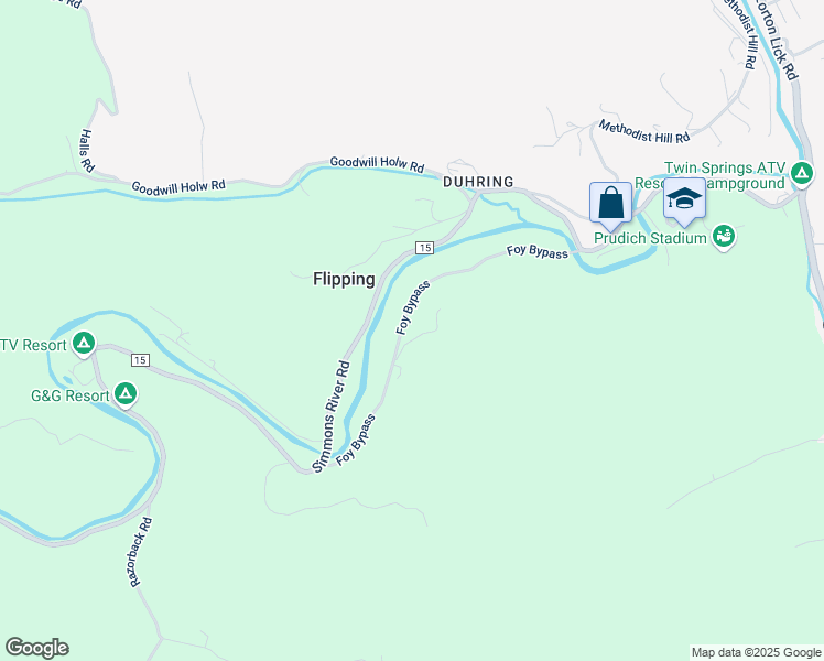 map of restaurants, bars, coffee shops, grocery stores, and more near 638 Foy Bypass in Bluefield