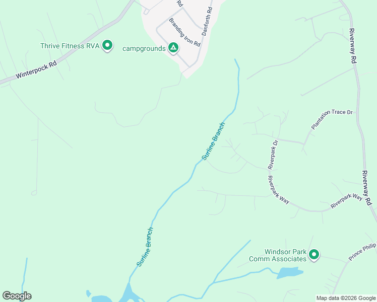 map of restaurants, bars, coffee shops, grocery stores, and more near 11837 Riverpark Terrace in Chesterfield