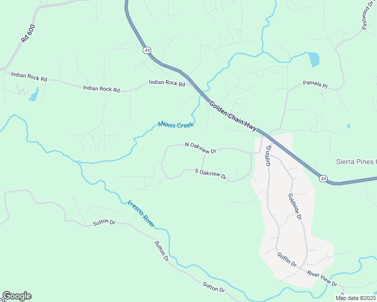 map of restaurants, bars, coffee shops, grocery stores, and more near 45412 North Oakview Drive in Oakhurst