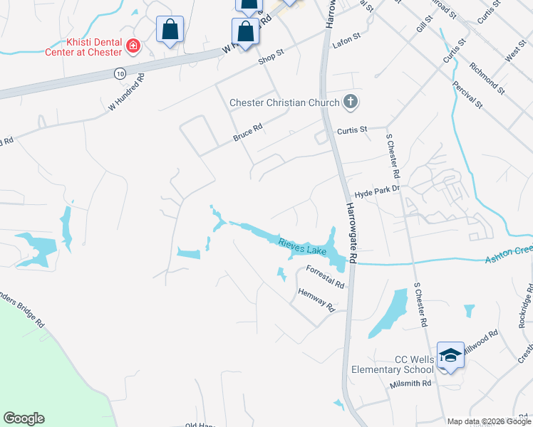 map of restaurants, bars, coffee shops, grocery stores, and more near 4724 Rieves Pond Drive in Chester
