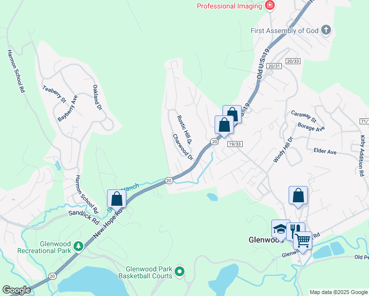 map of restaurants, bars, coffee shops, grocery stores, and more near 192 Charwood Drive in Princeton
