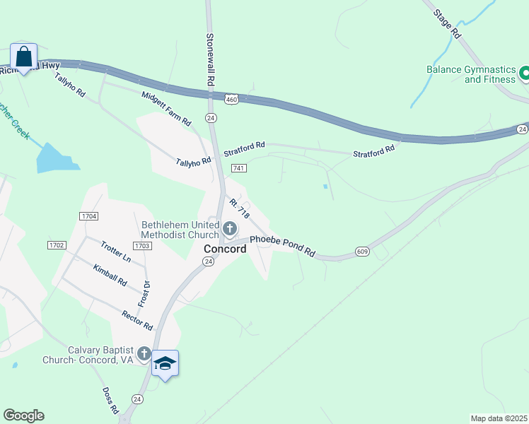 map of restaurants, bars, coffee shops, grocery stores, and more near 142 Birchtree Lane in Concord