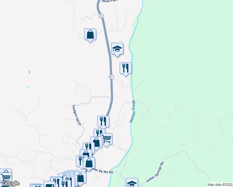 map of restaurants, bars, coffee shops, grocery stores, and more near 41045 California 41 in Oakhurst