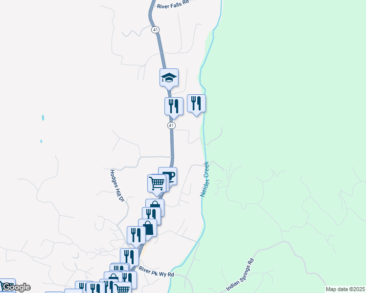 map of restaurants, bars, coffee shops, grocery stores, and more near 41045 California 41 in Oakhurst