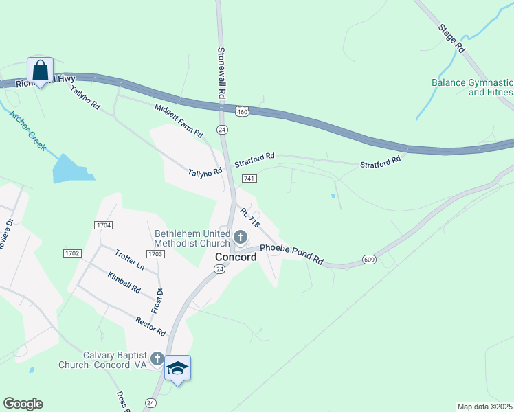 map of restaurants, bars, coffee shops, grocery stores, and more near 68 Birchtree Ln in Concord