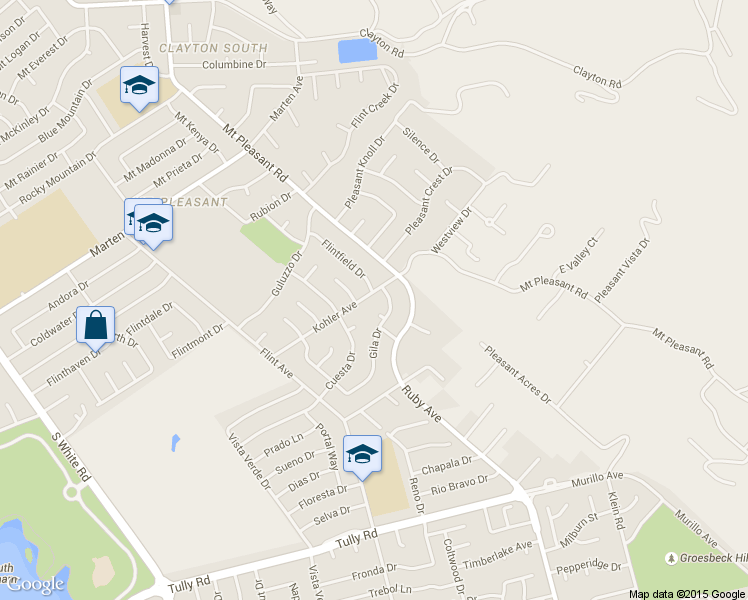 map of restaurants, bars, coffee shops, grocery stores, and more near 3494 Gila Drive in San Jose