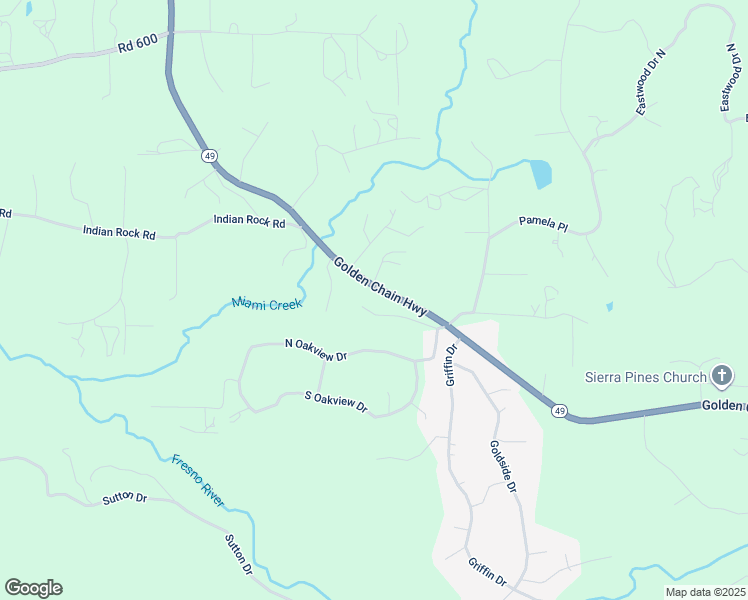 map of restaurants, bars, coffee shops, grocery stores, and more near 41092 California 49 in Oakhurst