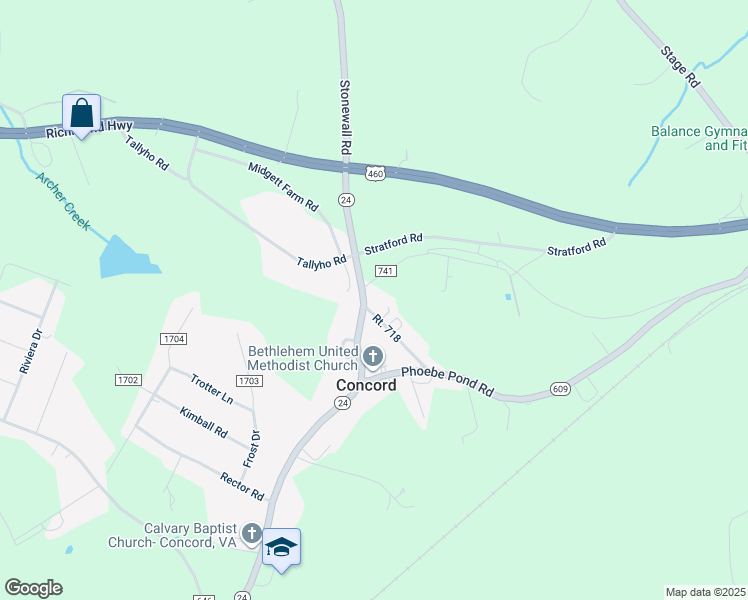 map of restaurants, bars, coffee shops, grocery stores, and more near 8 Birchtree Lane in Concord