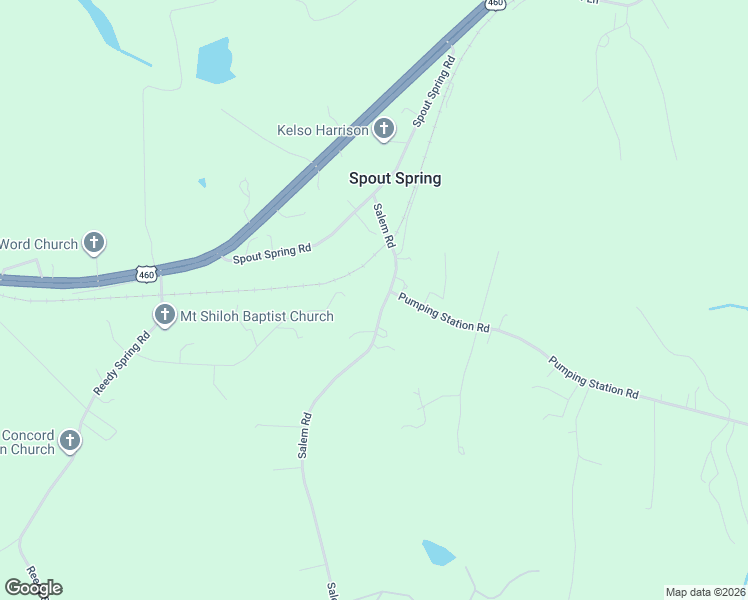 map of restaurants, bars, coffee shops, grocery stores, and more near 4805 Salem Road in Spout Spring