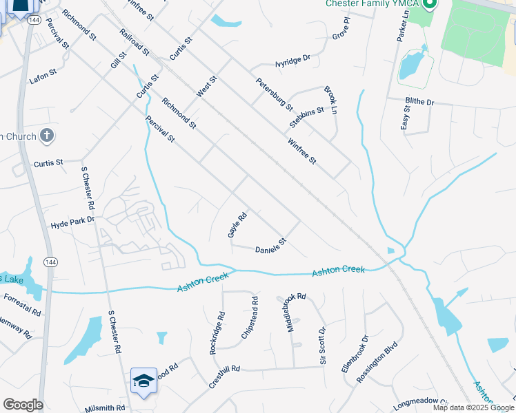 map of restaurants, bars, coffee shops, grocery stores, and more near 12801 Percival Street in Chester