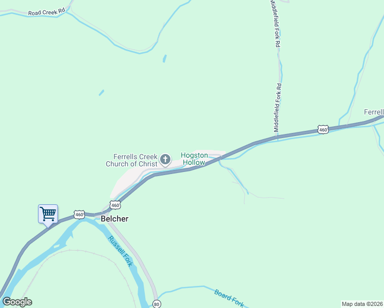 map of restaurants, bars, coffee shops, grocery stores, and more near 15650-15698 Ferrells Creek Road in Elkhorn City