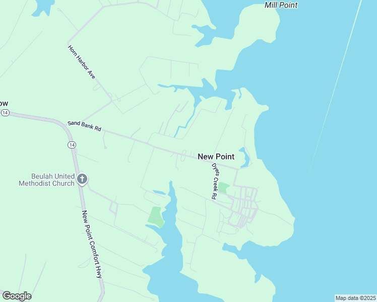 map of restaurants, bars, coffee shops, grocery stores, and more near 607 Sand Bank Road in New Point