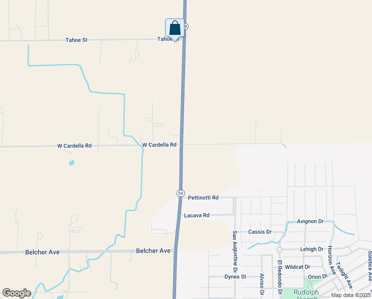 map of restaurants, bars, coffee shops, grocery stores, and more near 3976 North State Highway 59 in Merced