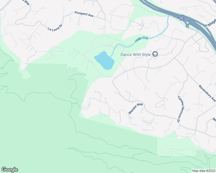 map of restaurants, bars, coffee shops, grocery stores, and more near 10949 Magdalena Road in Los Altos Hills