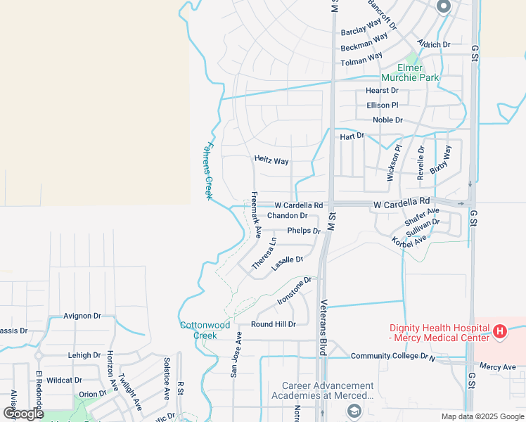 map of restaurants, bars, coffee shops, grocery stores, and more near 774 Sunol Court in Merced