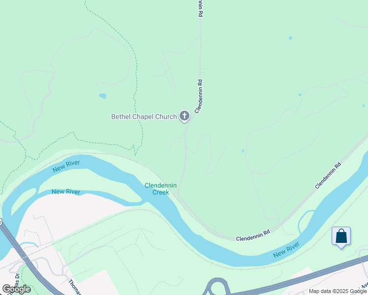map of restaurants, bars, coffee shops, grocery stores, and more near 1446 Clendennin Road in Narrows