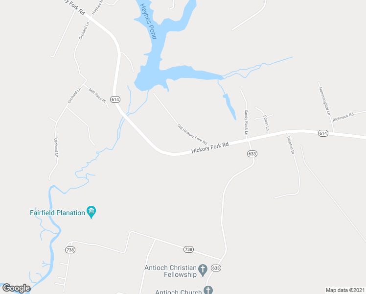 map of restaurants, bars, coffee shops, grocery stores, and more near 6100 Old Hickory Fork Road in Gloucester County