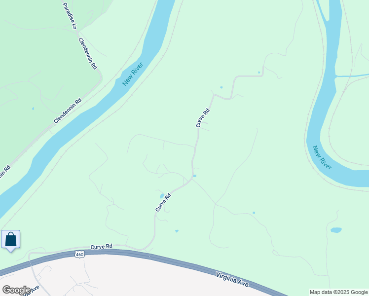 map of restaurants, bars, coffee shops, grocery stores, and more near 117 Evergreen Road in Pearisburg