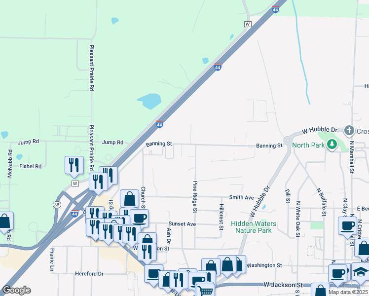 map of restaurants, bars, coffee shops, grocery stores, and more near 950 Banning Street in Marshfield