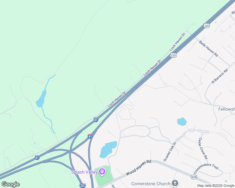 map of restaurants, bars, coffee shops, grocery stores, and more near 2902 Crotts Lane in Roanoke