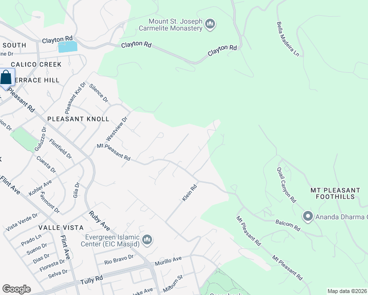 map of restaurants, bars, coffee shops, grocery stores, and more near 2302 East Valley Court in San Jose