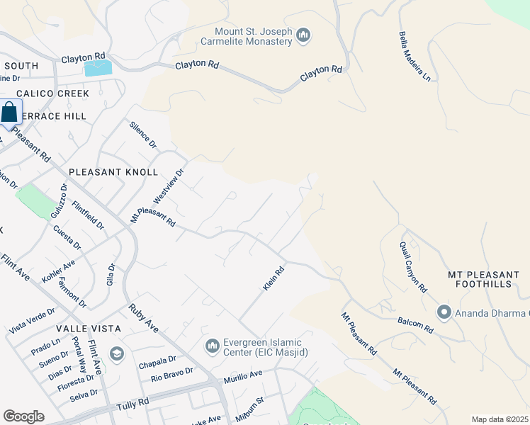 map of restaurants, bars, coffee shops, grocery stores, and more near 2302 East Valley Court in San Jose