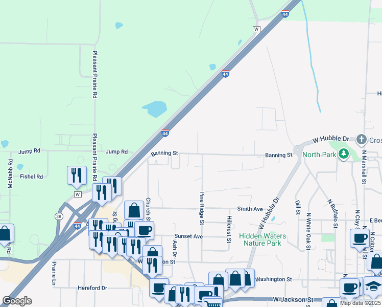 map of restaurants, bars, coffee shops, grocery stores, and more near 950 Banning St in Marshfield