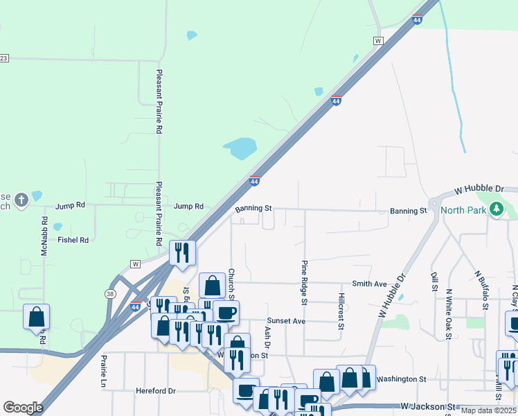 map of restaurants, bars, coffee shops, grocery stores, and more near 1012 Banning Street in Marshfield