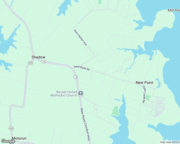 map of restaurants, bars, coffee shops, grocery stores, and more near 190 Sand Bank Road in New Point