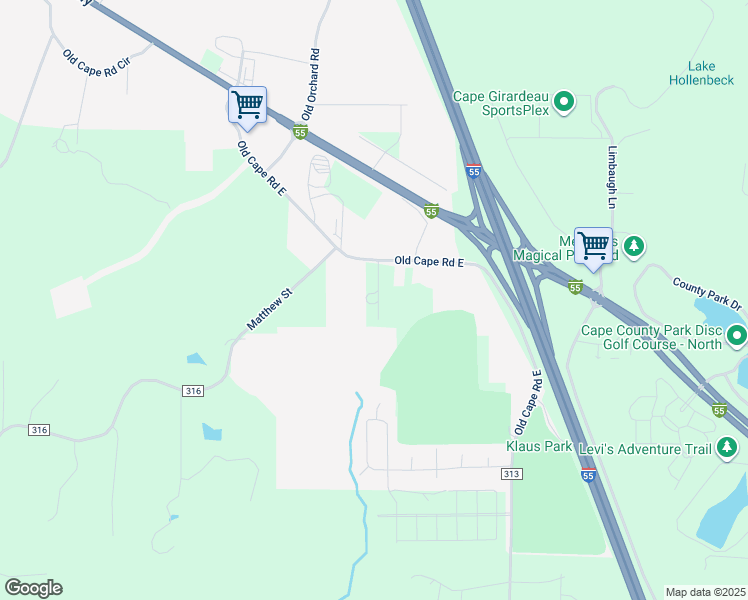 map of restaurants, bars, coffee shops, grocery stores, and more near 4909 Old Cape Road East in Jackson