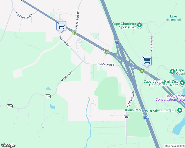map of restaurants, bars, coffee shops, grocery stores, and more near 4909 Old Cape Road East in Jackson