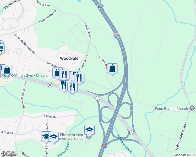 map of restaurants, bars, coffee shops, grocery stores, and more near in Chester