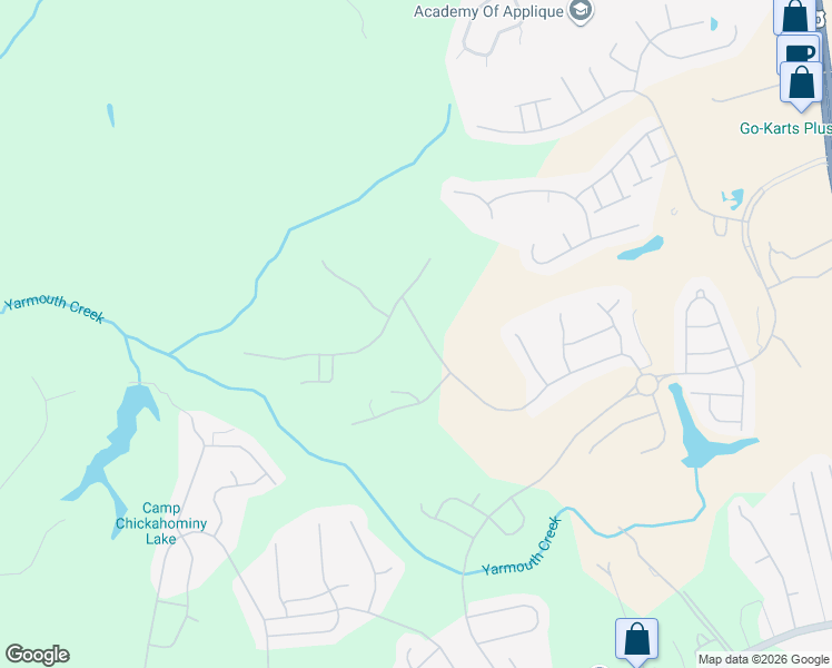 map of restaurants, bars, coffee shops, grocery stores, and more near 6949 Chancery Lane in Williamsburg