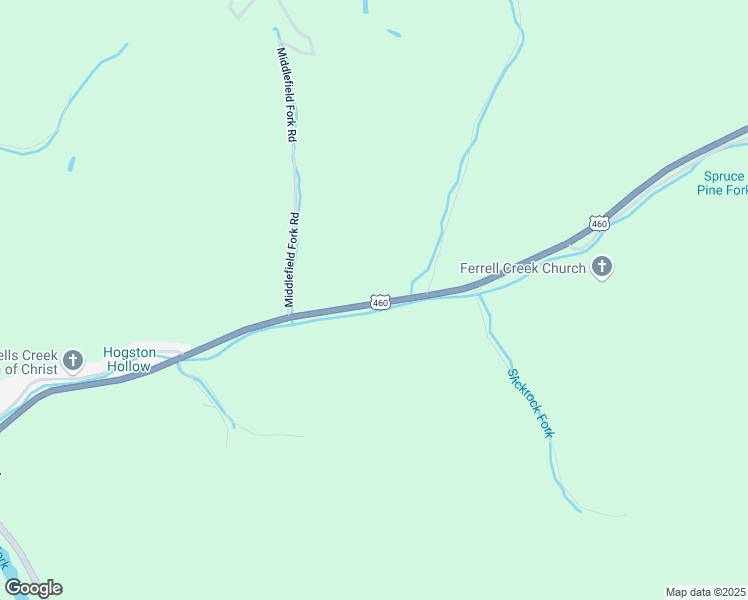 map of restaurants, bars, coffee shops, grocery stores, and more near 16126-16250 Ferrells Creek Road in Elkhorn City